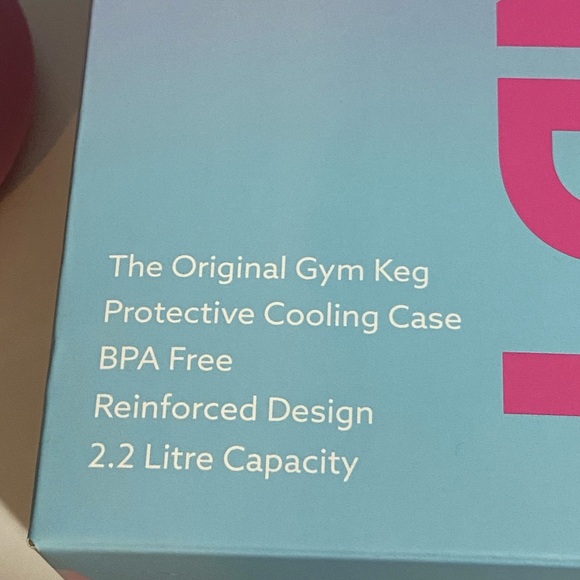 Gym Keg 2.2L 74 oz Water Bottle w Handle and Sleeve - Cotton Candy - Picture 2 of 5